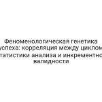 Феноменологическая генетика успеха: корреляция между циклом Статистики анализа и инкрементной валидности